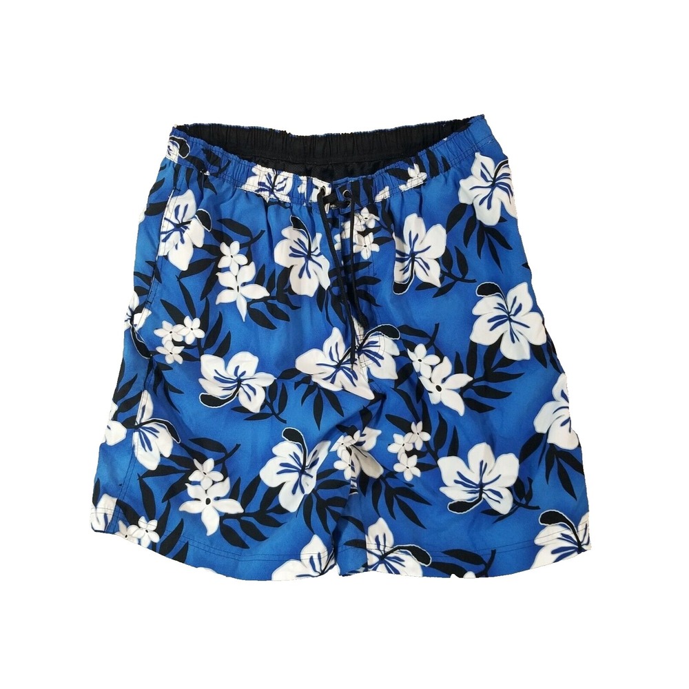 Sonoma swim shorts men's XL extra large blue floral pockets